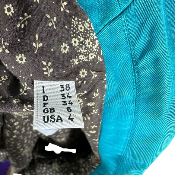 MOSCHINO Cheap and Chic Teal Cropped Short Sleeve Jacket Women's Size 4 - Picture 13 of 14